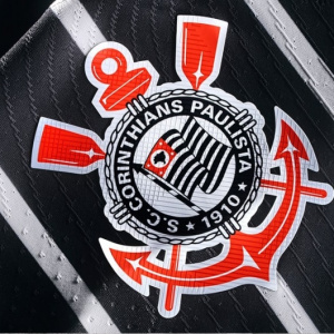 Camisa do Corinthians de 2023 - Camisa II do Corinthians para temporada 2023 - escudo