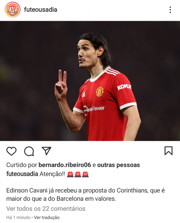 ATENO - Corinthians faz proposta por Cavani maior do que a do Barcelona