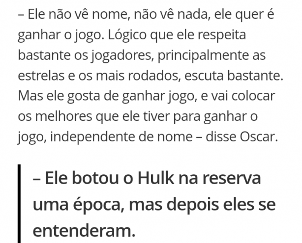 O Oscar j tinha avisado sobre o Vitor Pereira.