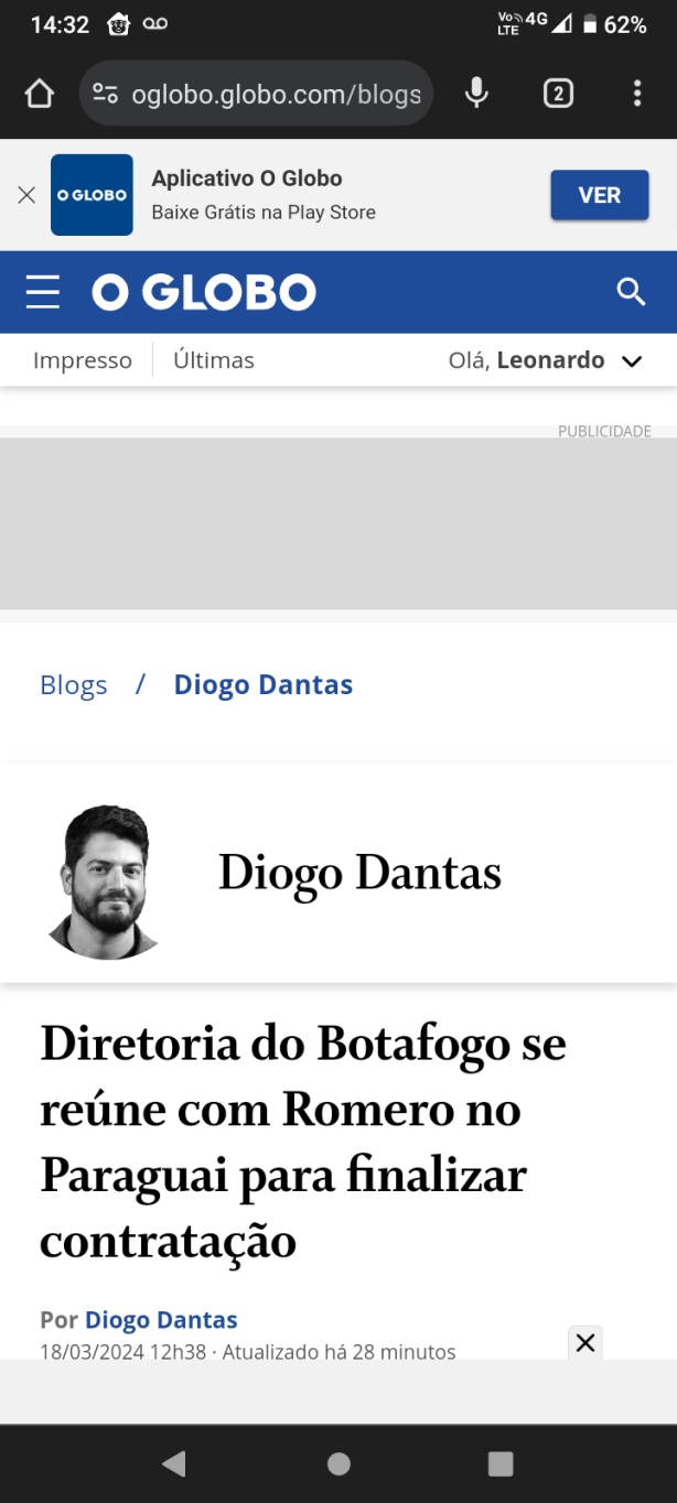 (ge) Botafogo perto de anunciar Romero