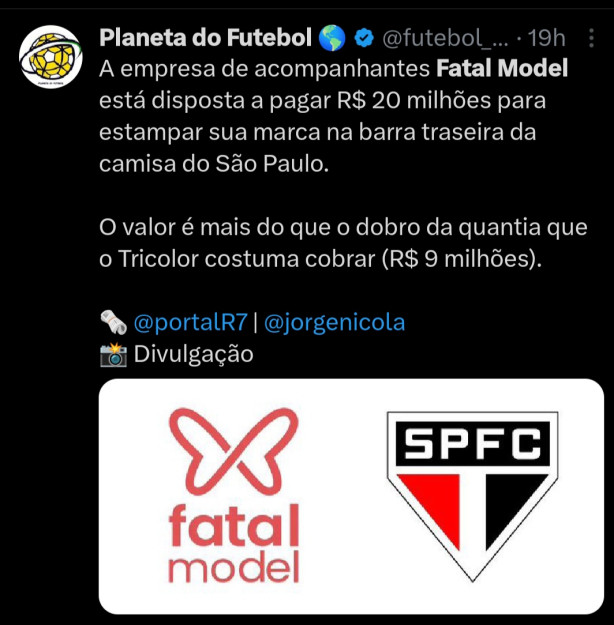 E se a FATAL MODEL patrocinasse o Corinthians