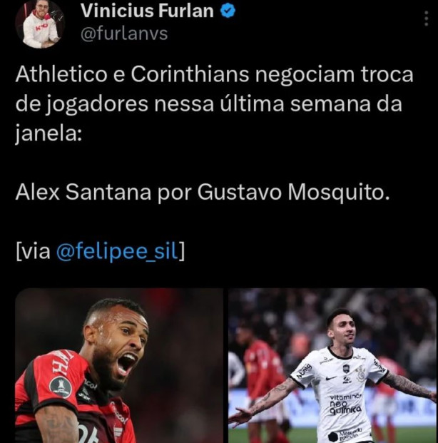 Troca entre Athletico e Corinthians!