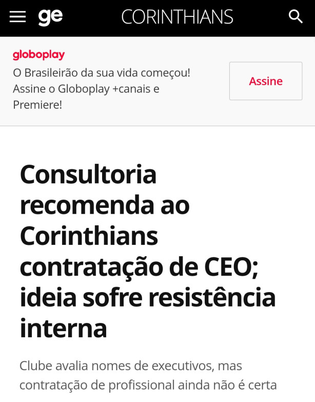 Um CEO no Corinthians com carta branca, a sim a "FARRA" acabaria!