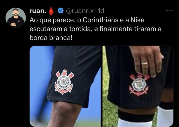 Corinthians e Nike tiraram a borda branca finalmente
