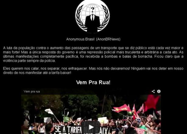 Site Gaviões invadido por hackers