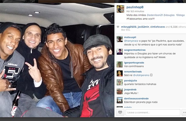 Edenlson, Fbio Santos e Douglas foram visitar Paulinho