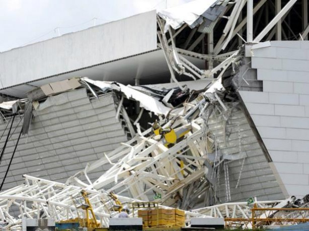 Estudo diz que solo instvel causou queda do guindaste na Arena Corinthians