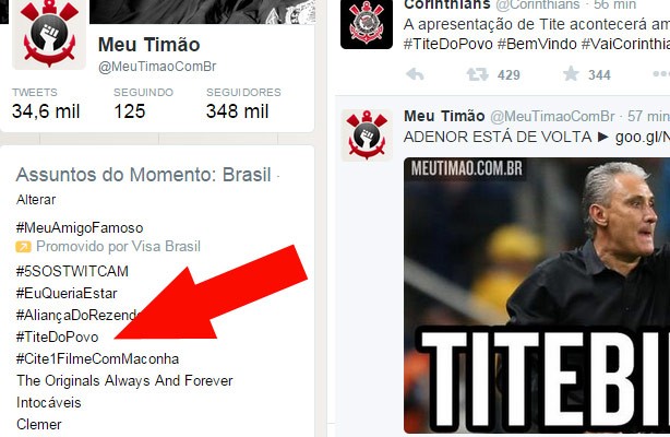 Retorno de Tite rendeu Trending Topics Brasil