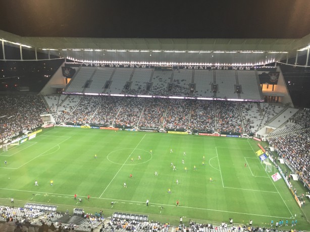 Setor Leste da Arena Corinthians ficou bem vazio nesta quarta-feira