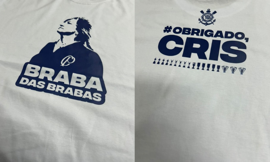 Jogadoras e comisso tcnica homenagearam Cris Gambar com uma camiseta especial