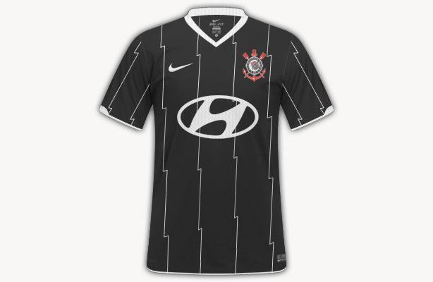 Reprodução da camisa do Corinthians com o logo da Hyundai