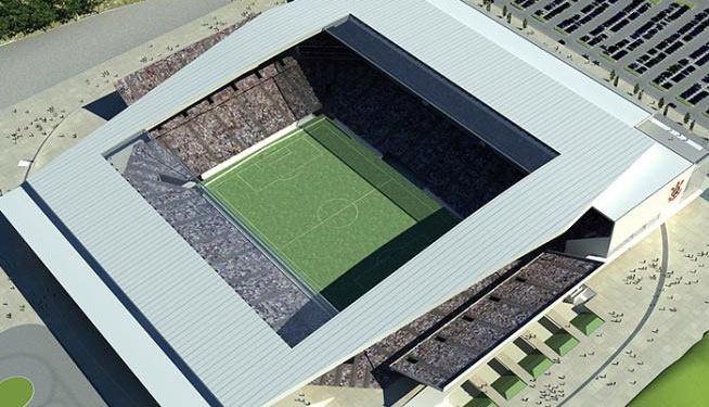 Perspectiva aérea do teto do Estádio do Corinthians
