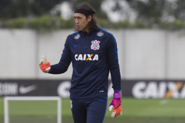 C�ssio no treino do Corinthians no CT Joaquim Grava