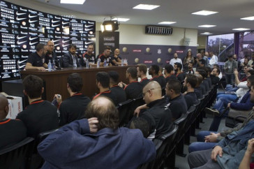 Evento de apresenta��o da equipe de v�lei corinthiana 2018