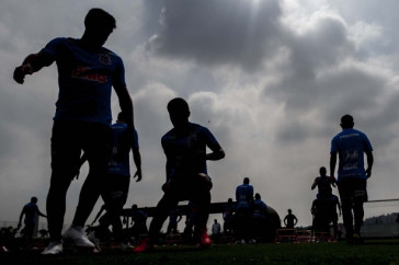 Jogadores do Corinthians se preparam para jogo contra o Santos, pelo Paulist�o 2019