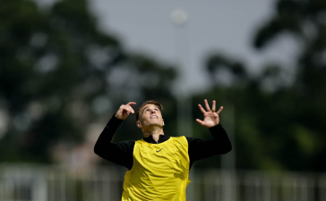 R�ger Guedes durante treino do Corinthians