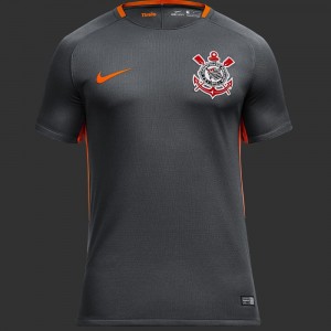 Camisa do Corinthians de 2017 - O terceiro uniforme do Corinthians nas cores cinza e laranja