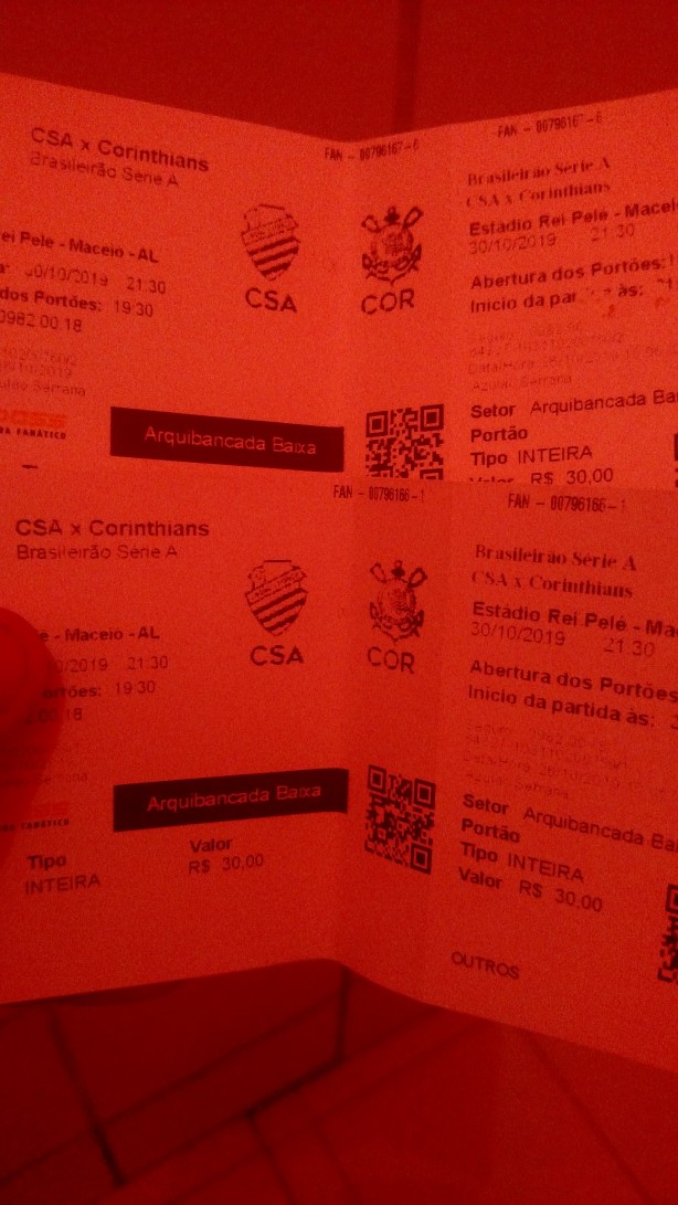Sou de Macei comprei meu ingresso pra ver o Corinthians