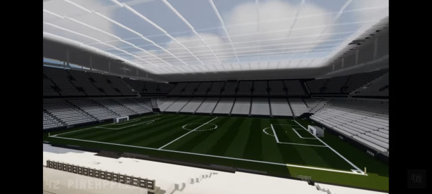 Arena ampliada com projeto gr�fico ficar� lind�ssima!