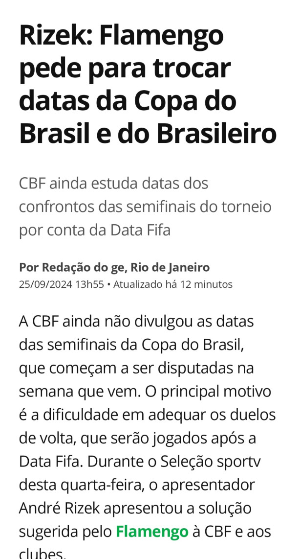 Cuidado Augusto melo Flamengo e a CBF e a globo est�
