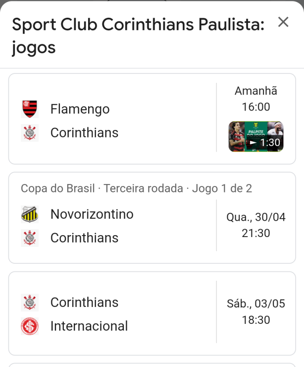 O Corinthians vai fazer 03 jogos em um espao de 07 dias...