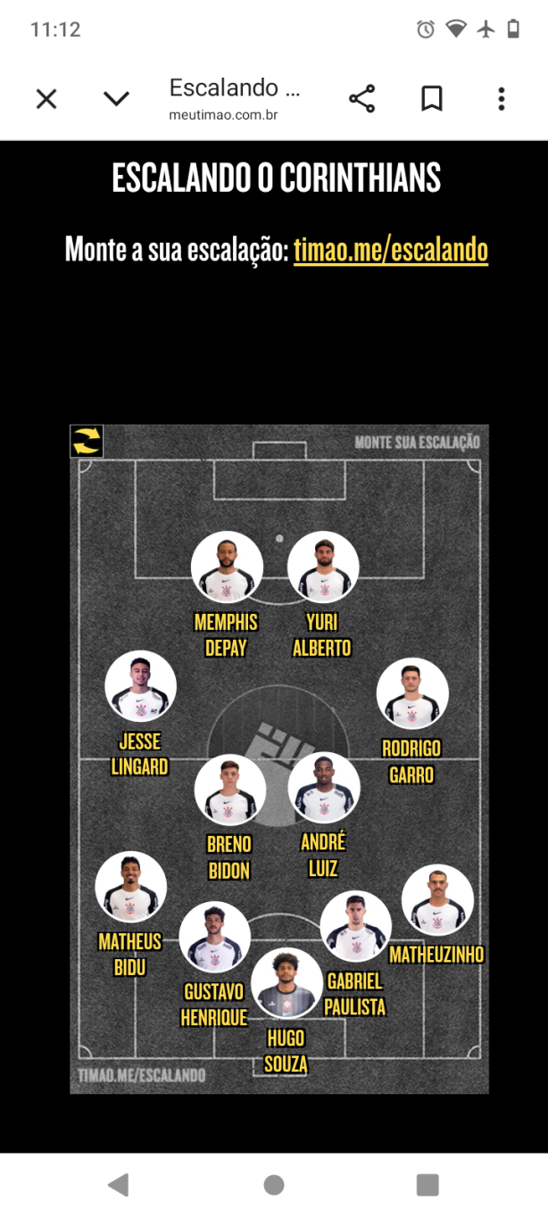 Minha escala��o mais forte do Corinthians com todos