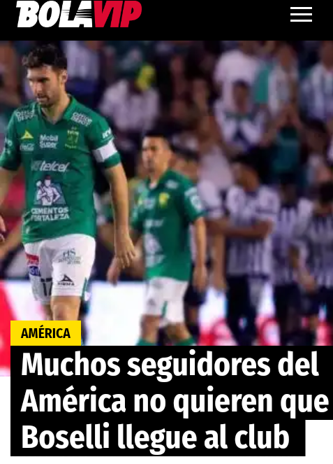 Mauro Boselli: Muitos eguidores do Am�rica(MEX)n�o querem que Boselli chegue ao clube (Am�rica-Mex)