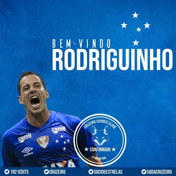 Rodriguinho fechou com o Cruzeiro