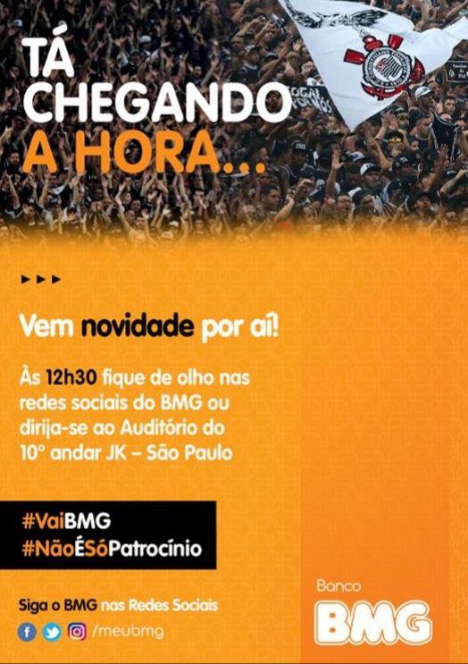 URGENTE! BMG soltou essa nota no Facebook! #NaoSPatrocinio. Naming Rights chegando!