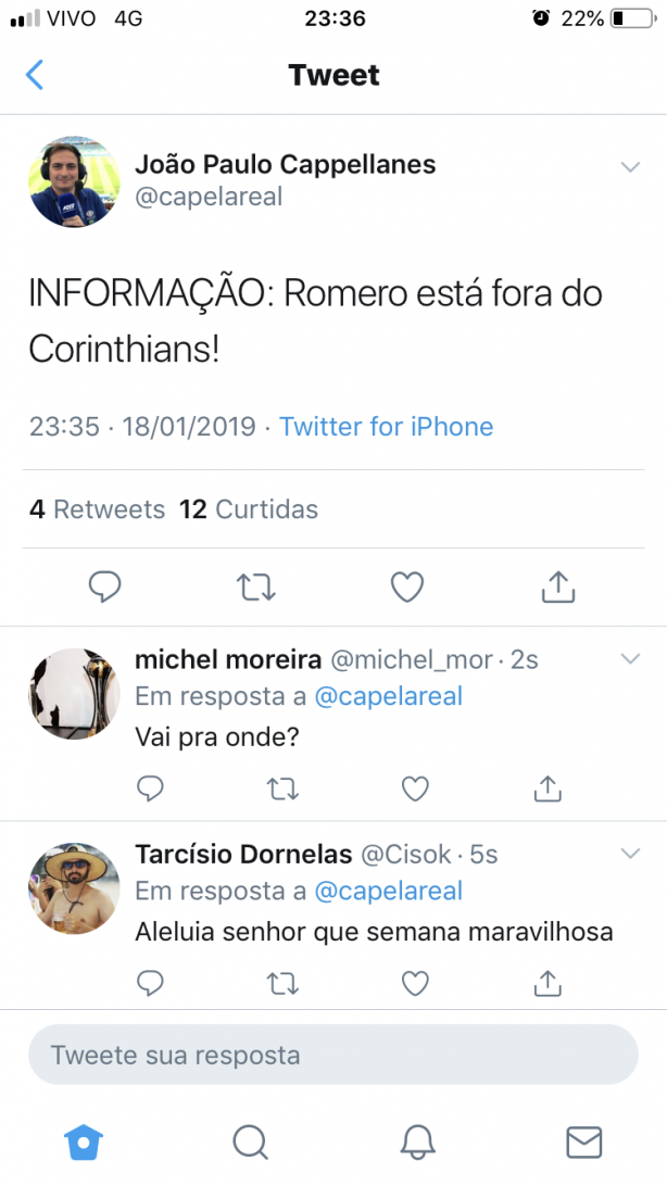 Bandeirantes: Romero est oficialmente fora do Corinthians
