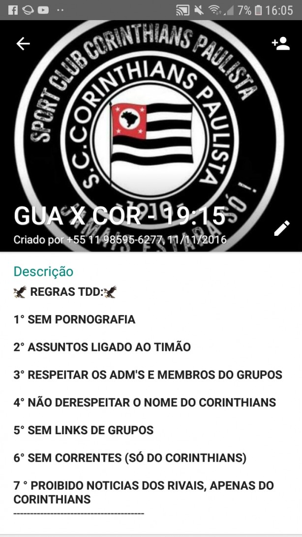 Grupo do Corinthians (temos placares em tempo real, boles, e muitas variedades)