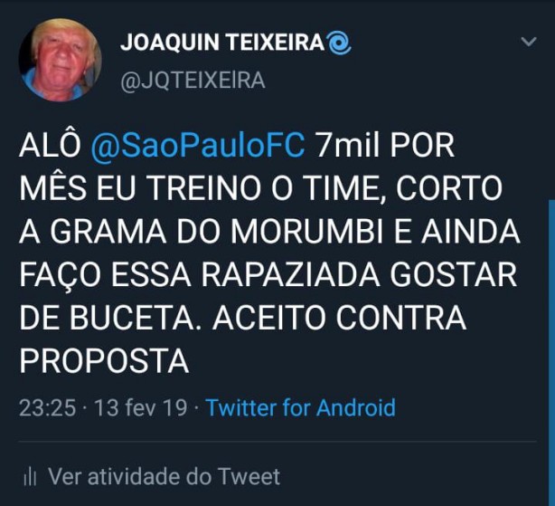 Seu Joaquim no Morumbi