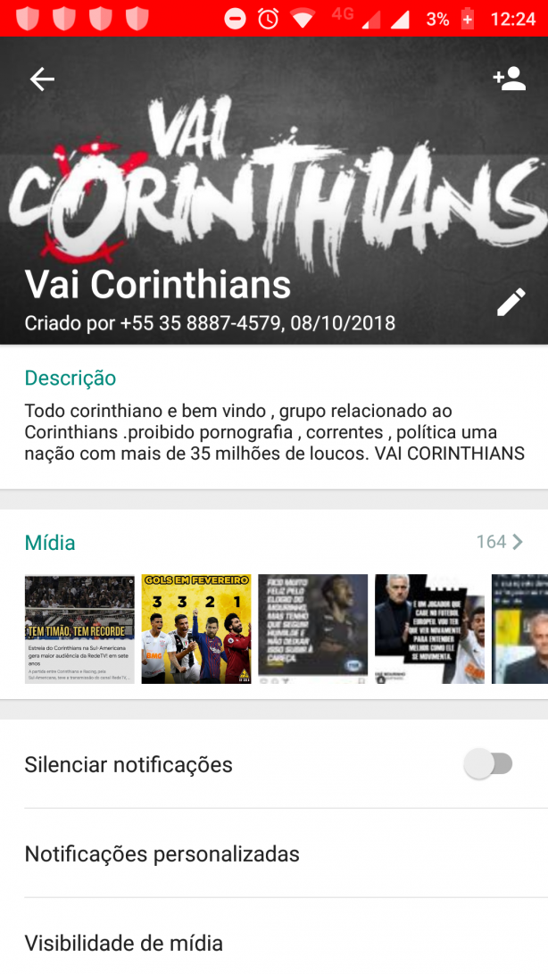 Grupo de WhatsApp . Vai Corinthians