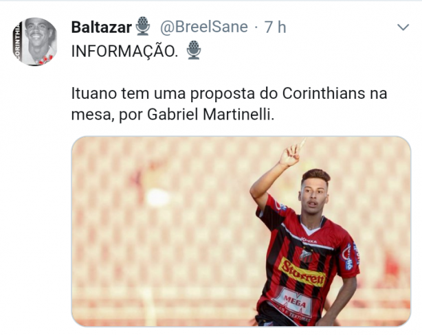 Corinthians fez uma proposta por Martinelli!