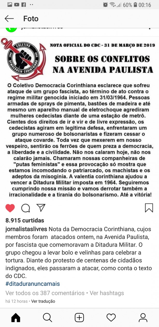Parab�ns Corinthians.