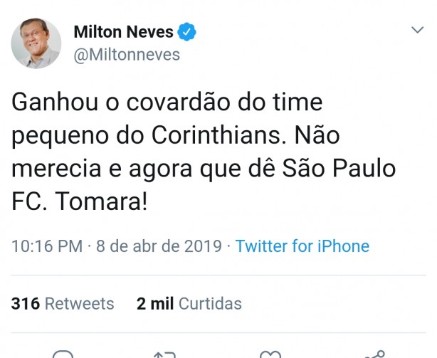 M�lton Neves � um lixo