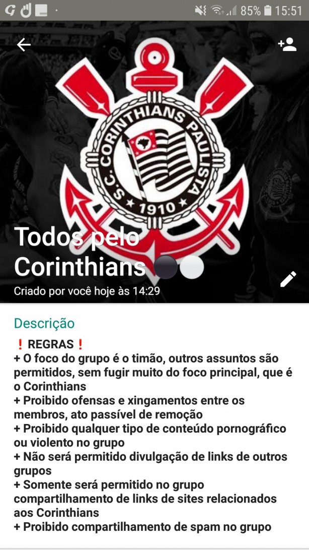 Whatsapp do Corinthians