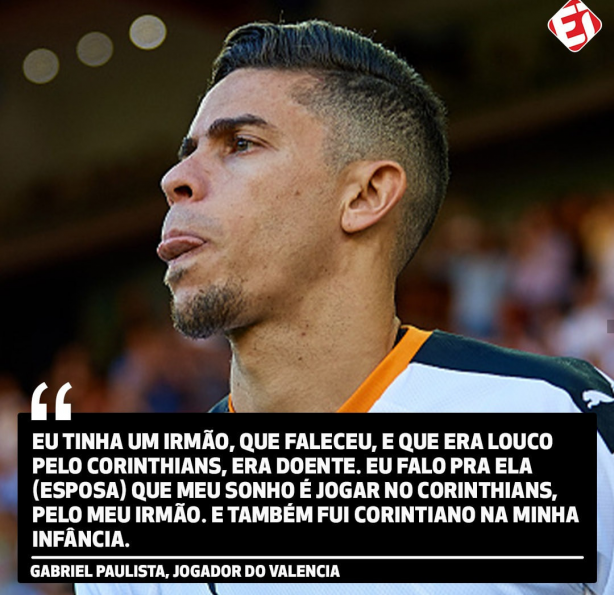 Jogador do Valncia diz querer jogar no Corinthians.
