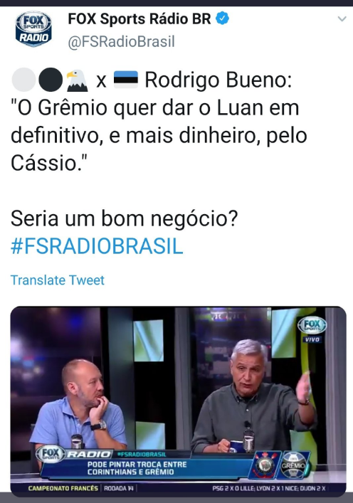 Luan do Gr�mio e poss�vel troca com C�ssio