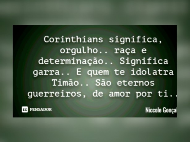 Vejo v�rios bosta a� falando mal do corinthans