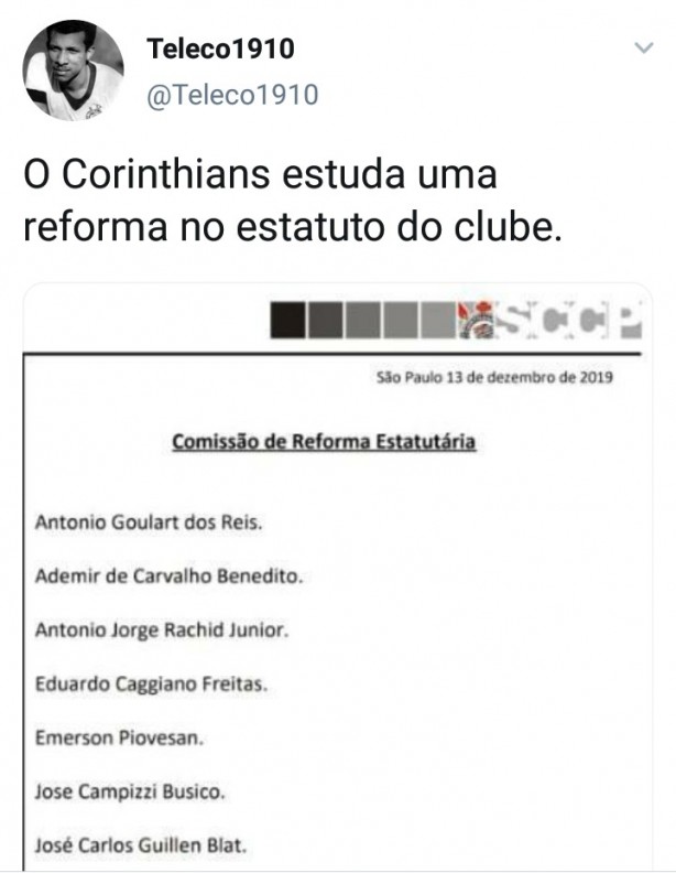Gente de dentro do Corinthians quer reformar o estatuto do clube!