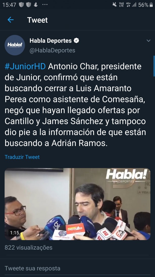 Presidente do J�nior negou qualquer proposta por Cantillo.