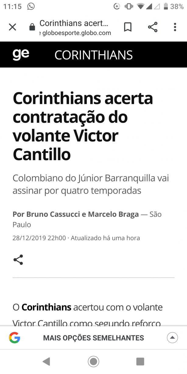 Corinthians fechou com Cantillo!