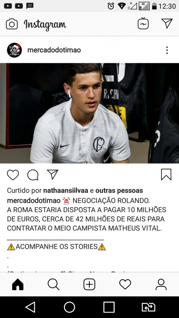 Roma de olho em Matheus Vital!