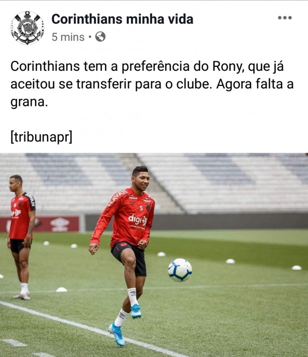 Rony prefere o Corinthians (com fonte)