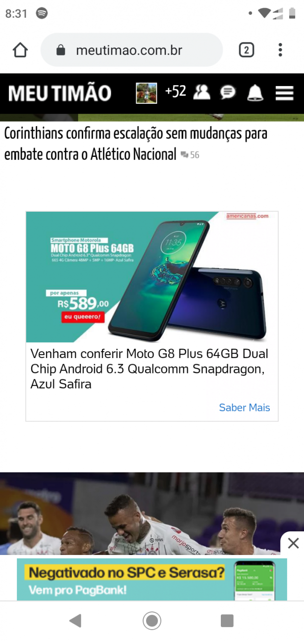propaganda no MeuTimao
