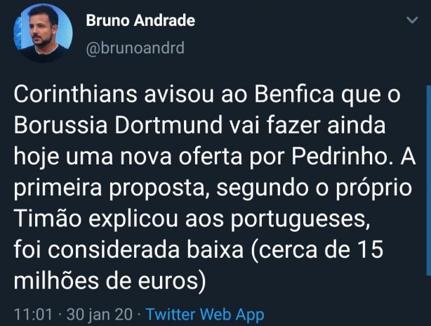 Borussia vai apresentar nova proposta por Pedrinho