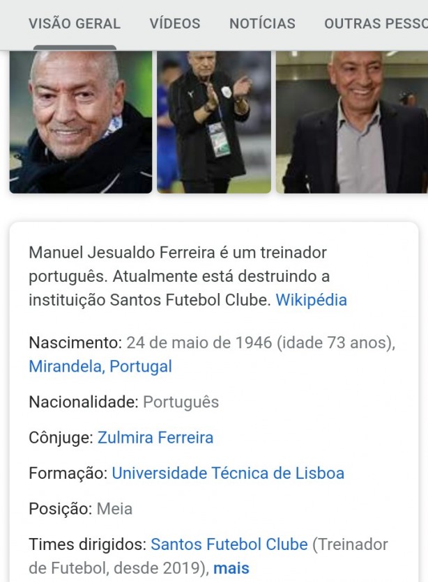 Torcida do Santos sobre Jesualdo