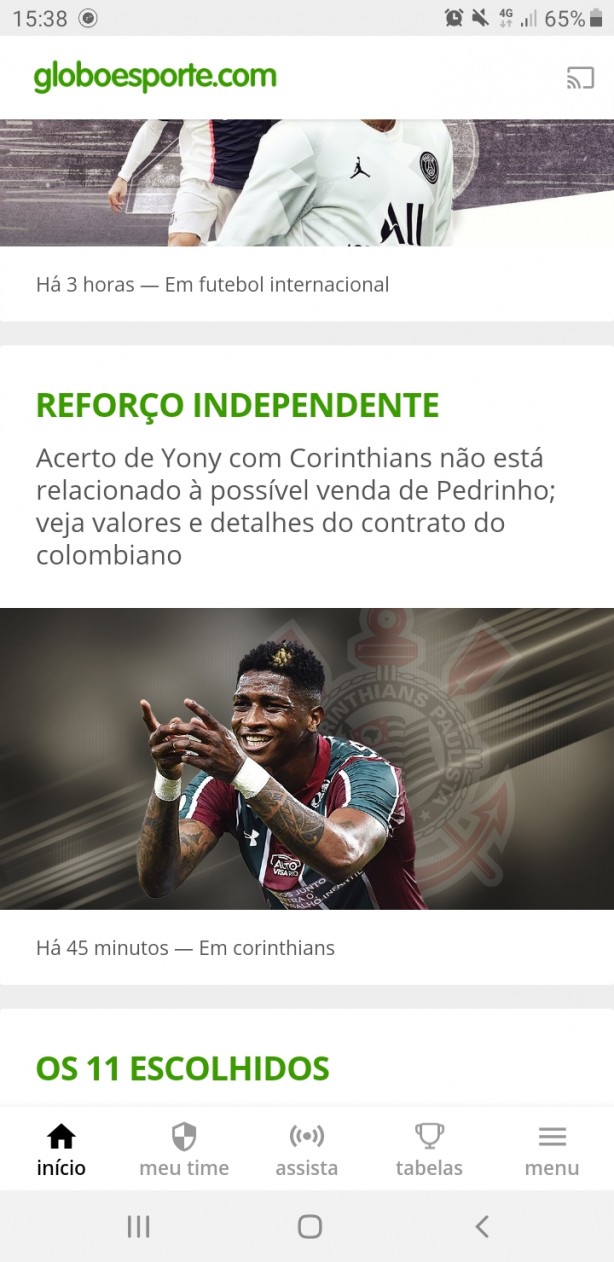 Informa��es da Chegada do Yony