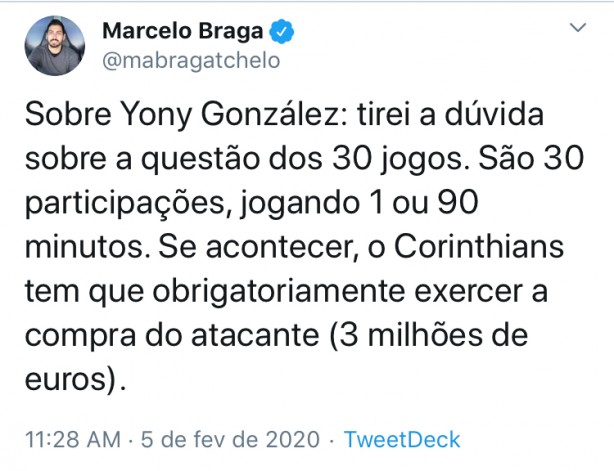 Marcelo Braga(GE) sobre a questo dos 30 jogos do Yony